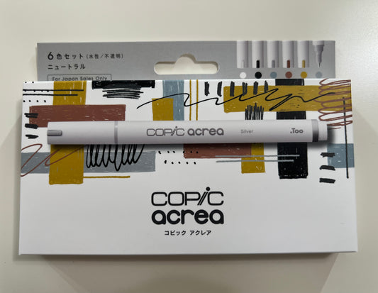 Copic Acrea 6 Colors Set Neutral , water-based pigment ink drawing pens