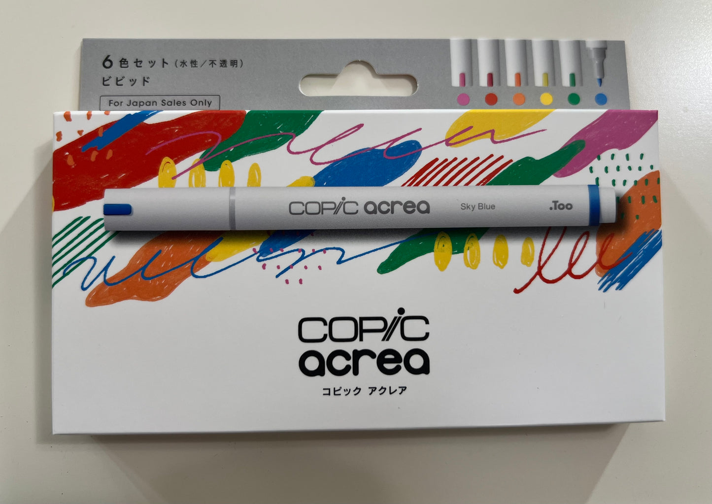 Copic Acrea 6 Colors Set Vivid, water-based pigment ink drawing pens