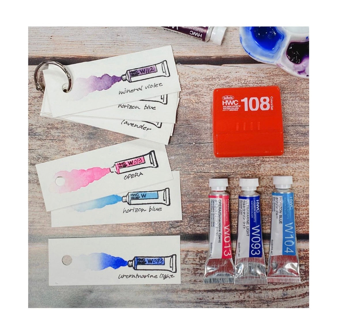 Holbein transparent watercolor color sample stamp tube pattern WST-01
