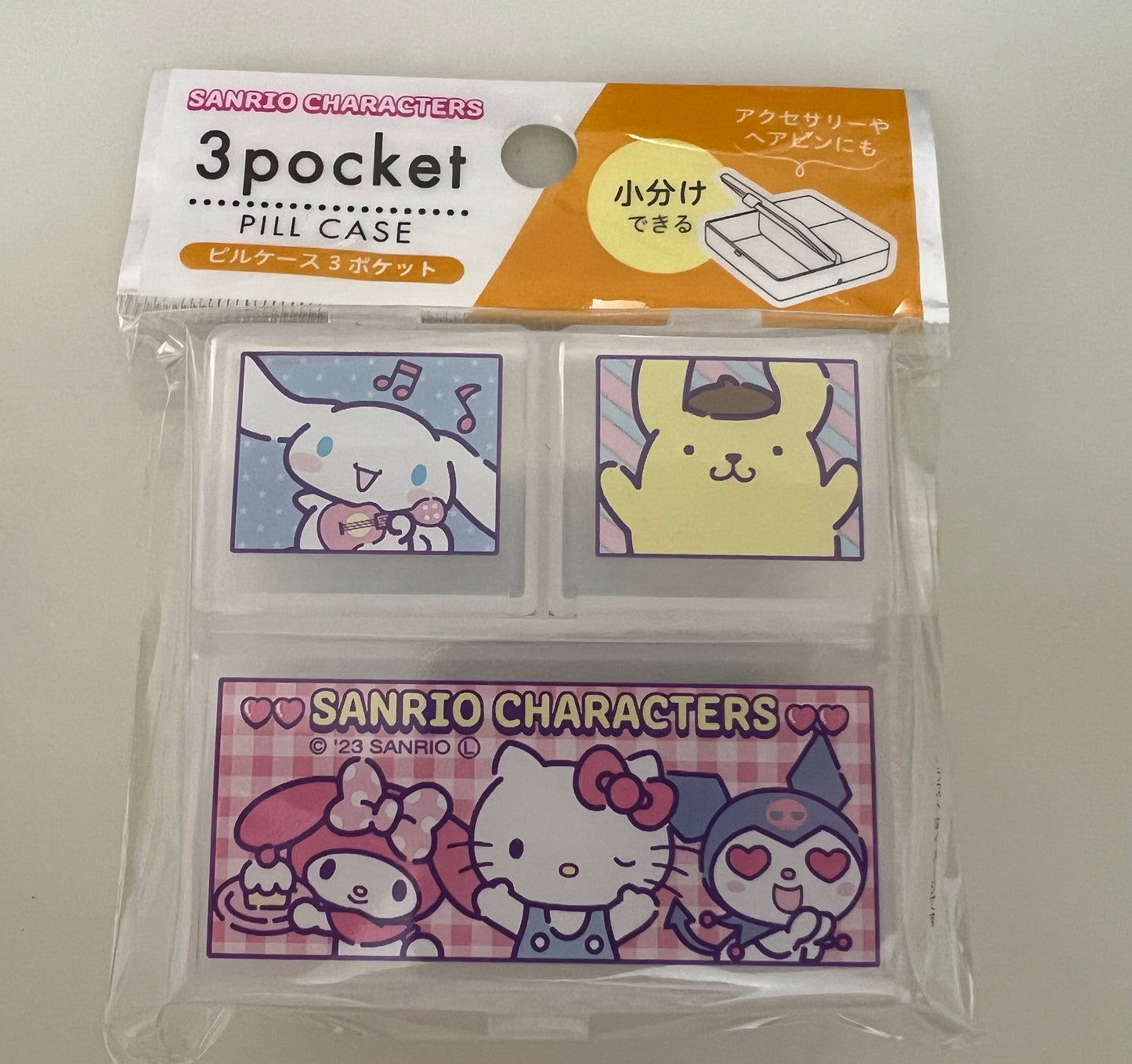 Sanrio pill case 3 pocket