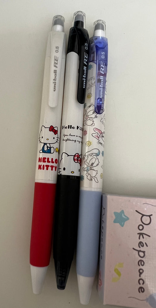 Uni-ball R:E 0.5 gel pens( Hello Kitty and Disney)
