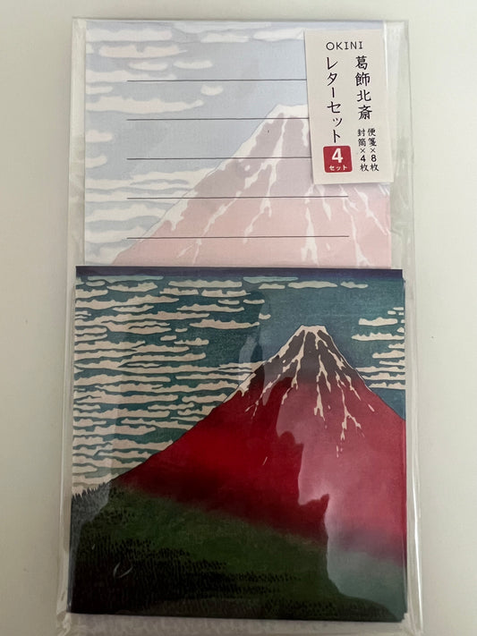 Hokusai letter set(Red Fuji)