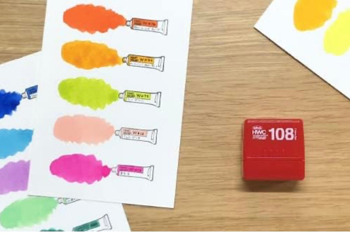 Holbein transparent watercolor color sample stamp tube pattern WST-01