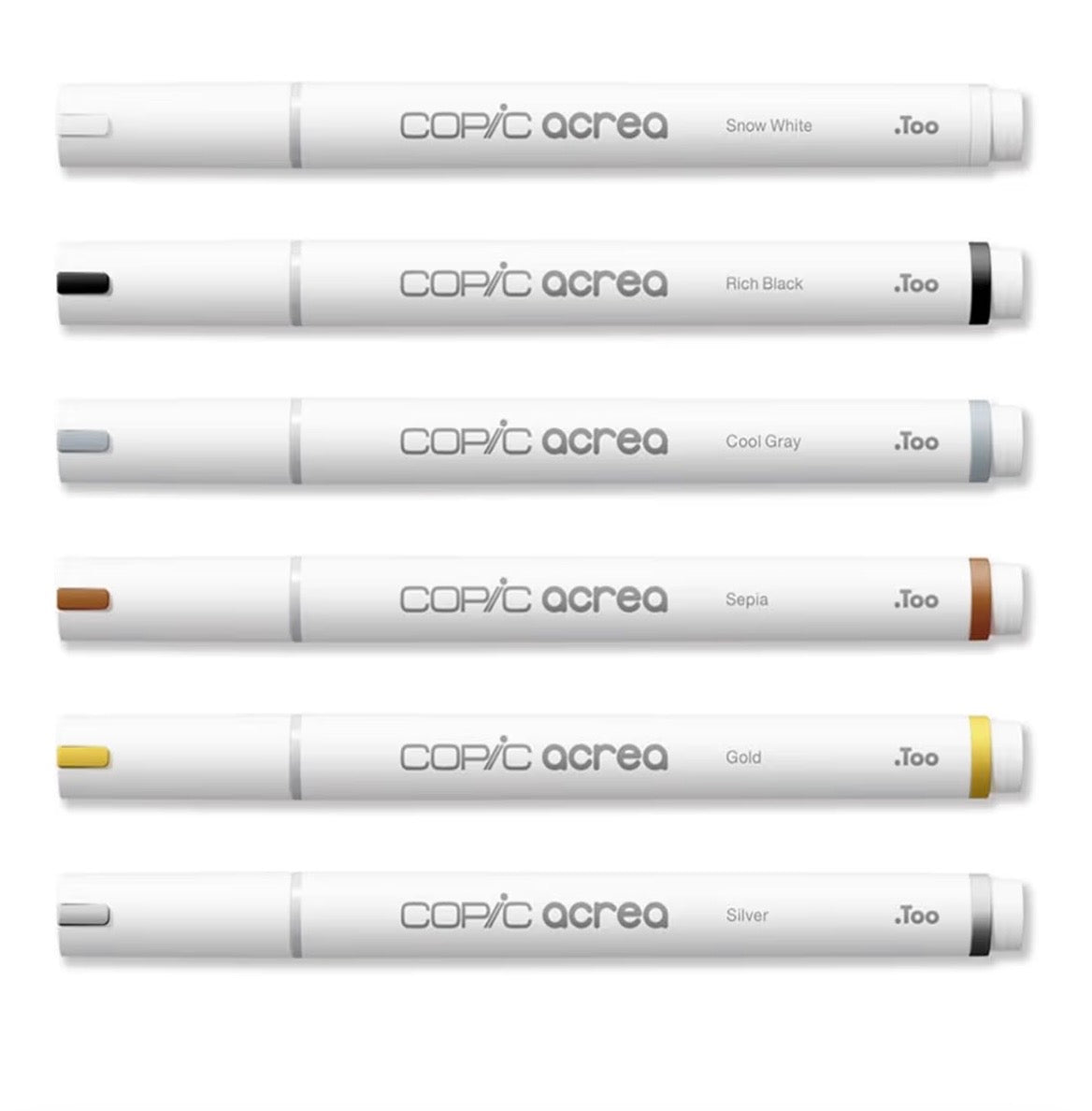 Copic Acrea 6 Colors Set Neutral , water-based pigment ink drawing pens