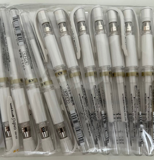 Uni-ball Signo white gel pen