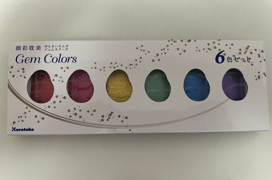 Kuretake Gansai Tambi Gem Colors – 6 Color Watercolor Set