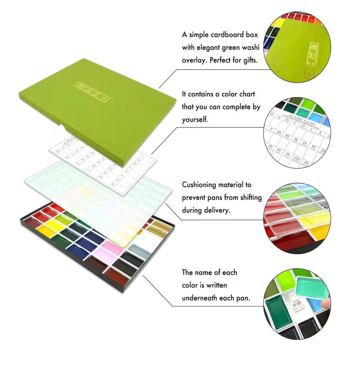 Kuretake GANSAI TAMBI Watercolor paint 24 Colors Set