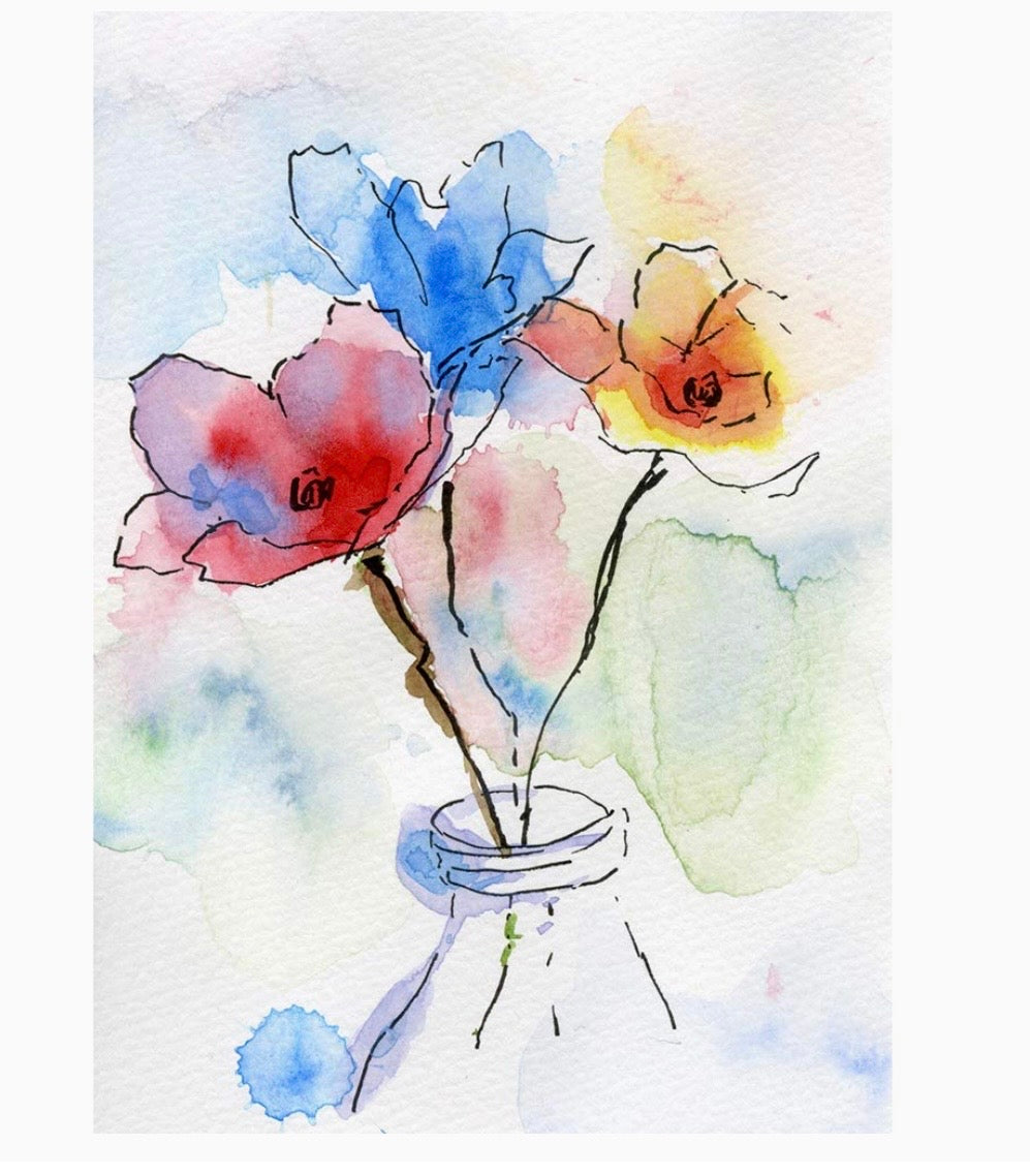 Kuretake Gansai Watercolor Set – 6 Colors with Water Brush & Multiliner (MC23-2S)
