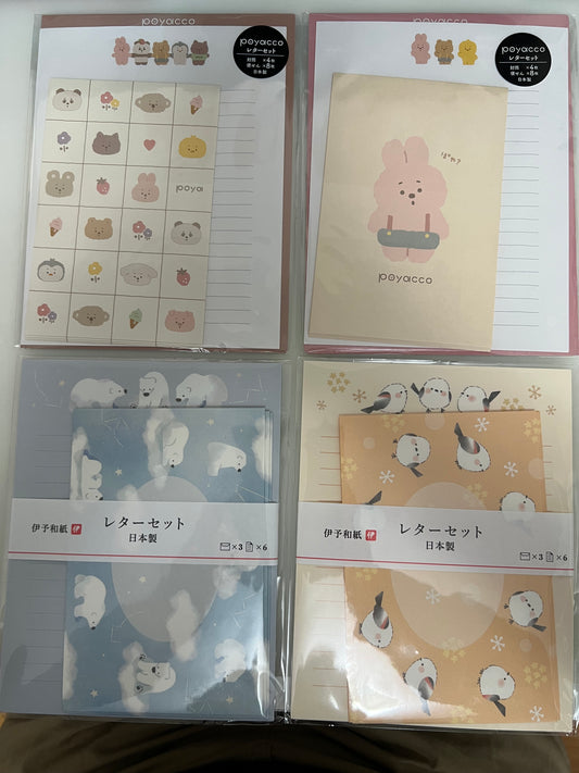 Japanese letter set collection (bear, bird, poyacco)