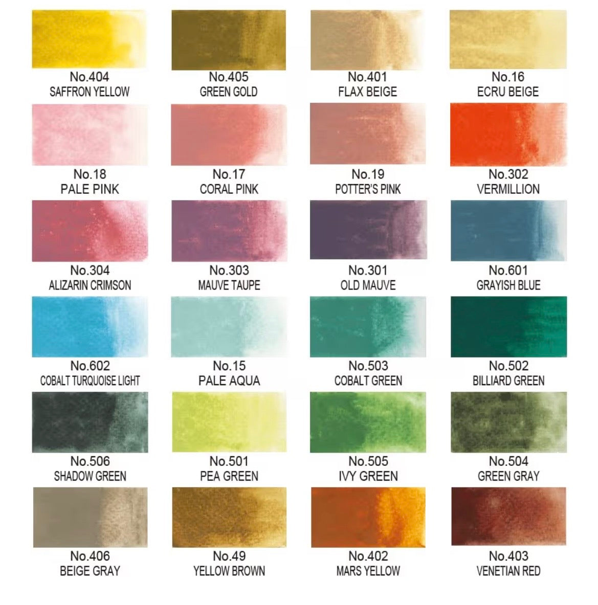 Kuretake GANSAI TAMBI Watercolor paint 24 Colors Set II Art nouveau
