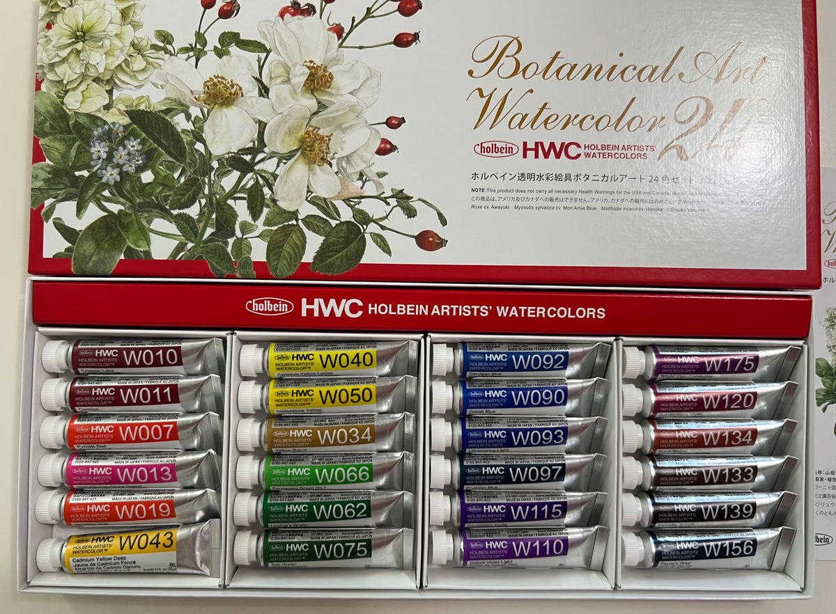 Holbein Artists' Watercolor Botanical Art Set (24 Colors, 5ml) | Ships from Toronto, Canada