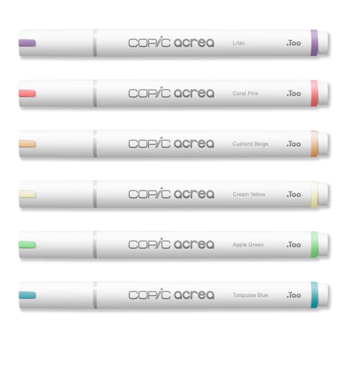 Copic Acrea 6 Colors Set Light, water-based pigment ink drawing pens